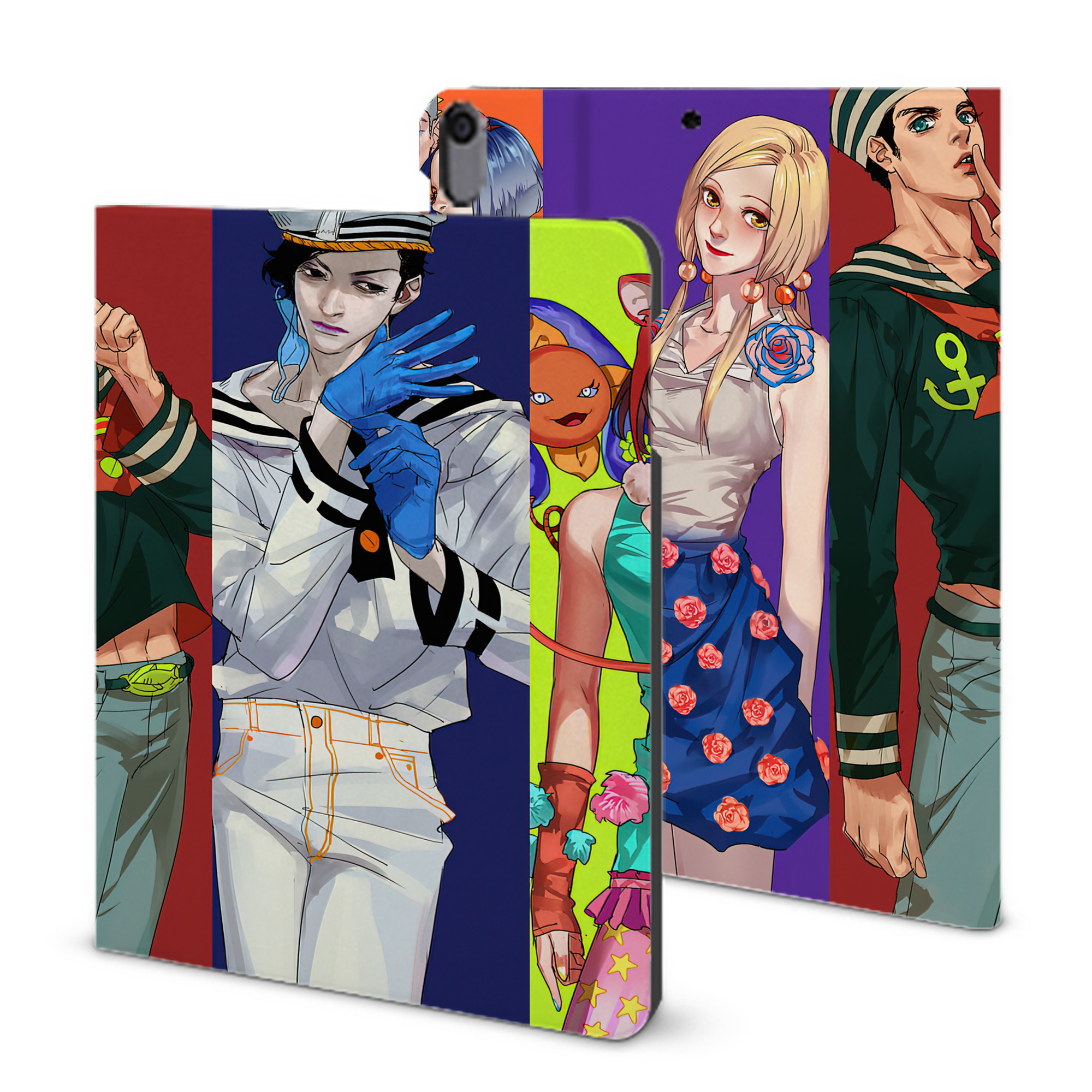 （画像用） ジョジョの奇妙な冒険 JoJo's Bizarre Adventure IPad ケース ブック型 PUレザー TPU 耐衝撃 軽量 薄型 ペン収納なし 全面保護 IPad 各モデル対応
